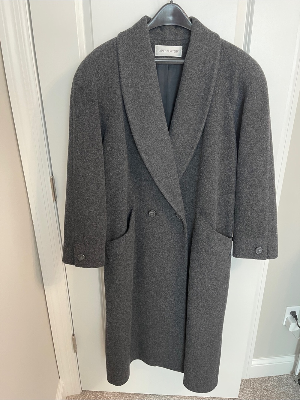 100% Wool Jones New York Double Breasted Vintage Overcoat